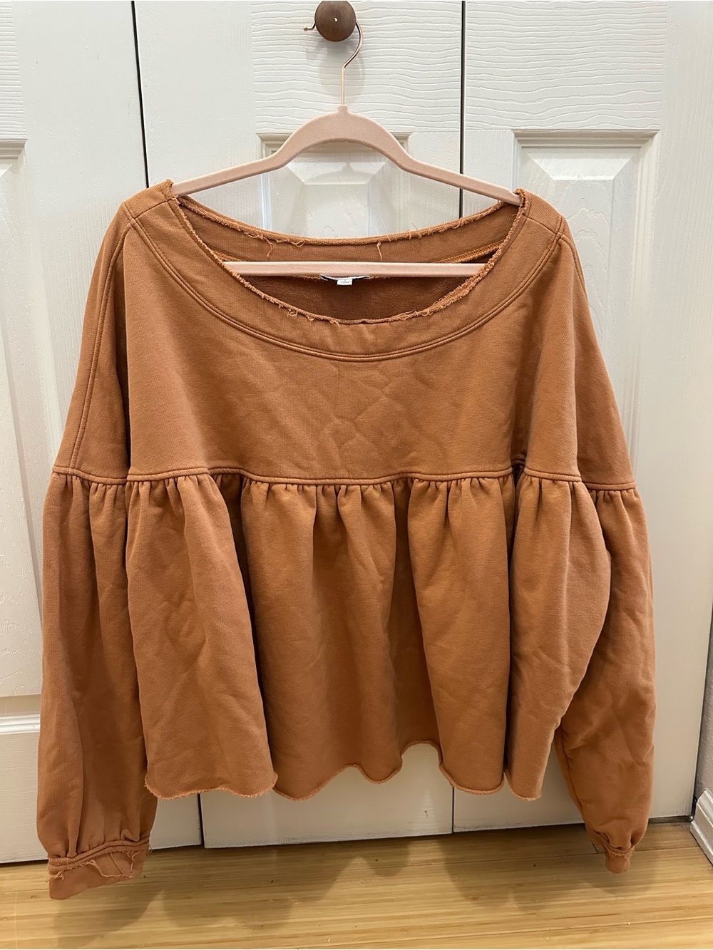 Urban Decay Peplum Sweatshirt- Rustic Tan